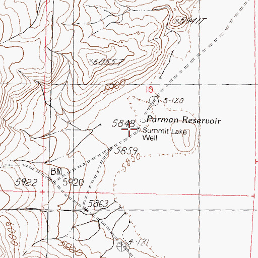 Topographic Map of Summit Lake Well, NV