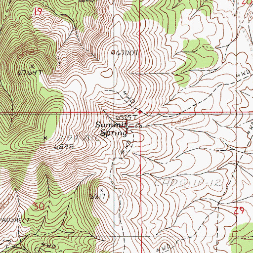 Topographic Map of Summit Spring, NV