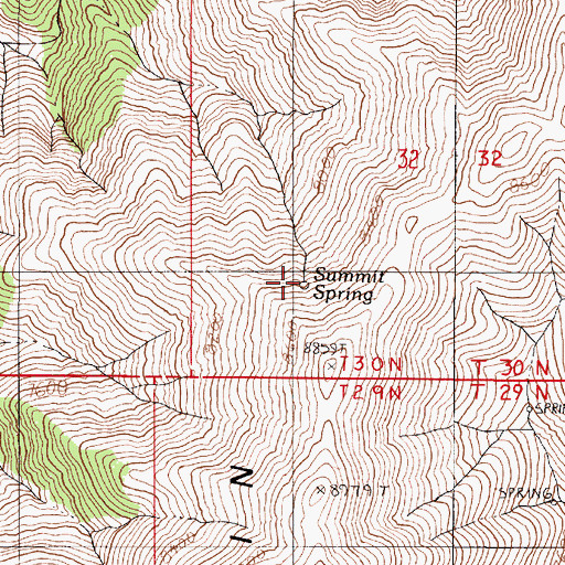 Topographic Map of Summit Spring, NV