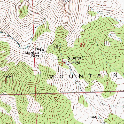 Topographic Map of Summit Spring, NV