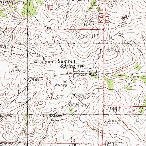 Topographic Map of Summit Spring, NV