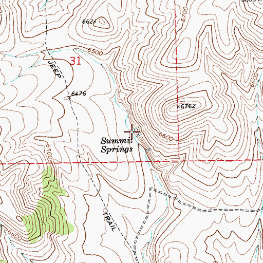 Topographic Map of Summit Springs, NV