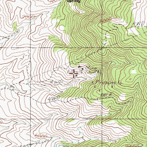 Topographic Map of Sunny Slope Mine, NV
