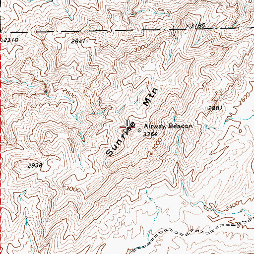 Topographic Map of Sunrise Mountain, NV