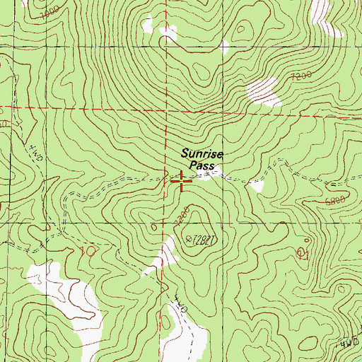 Topographic Map of Sunrise Pass, NV