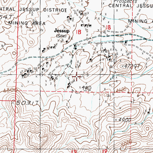 Topographic Map of Superior Mining Claim, NV