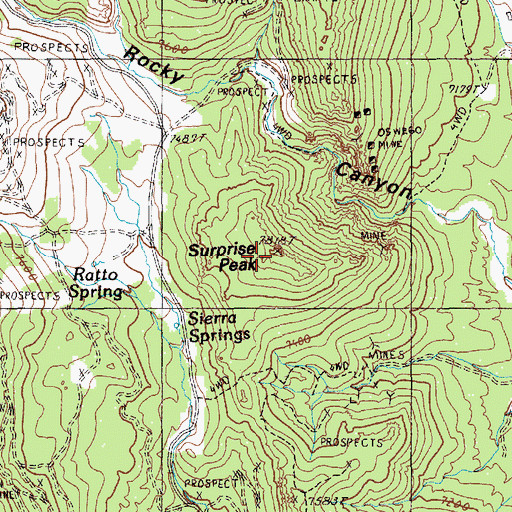 Topographic Map of Surprise Peak, NV