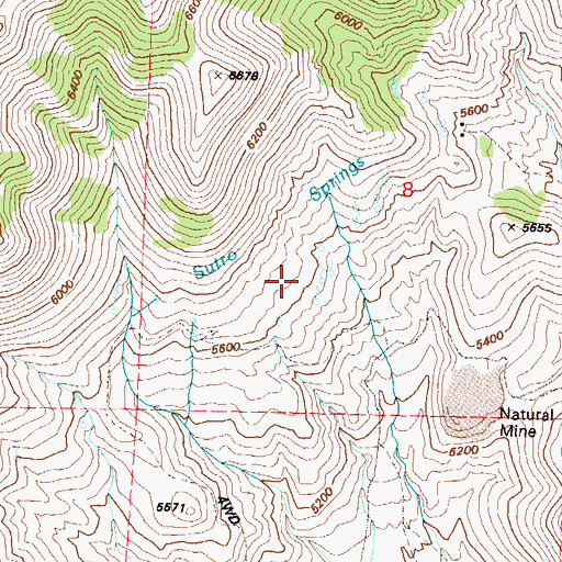 Topographic Map of Sutro Springs, NV