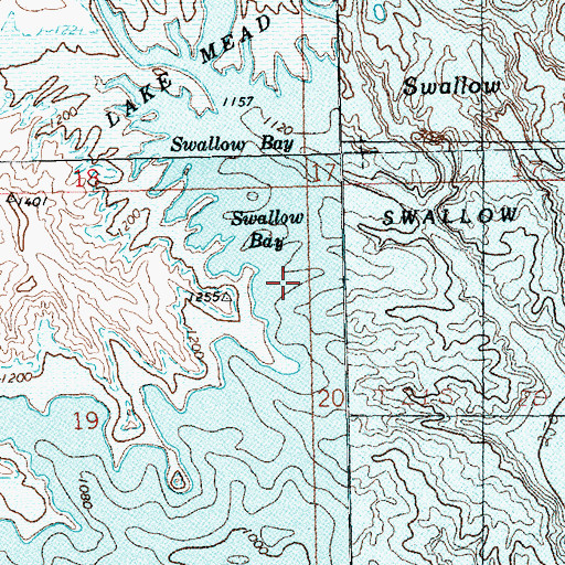 Topographic Map of Swallow Bay, NV