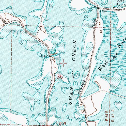 Topographic Map of Swan Check, NV