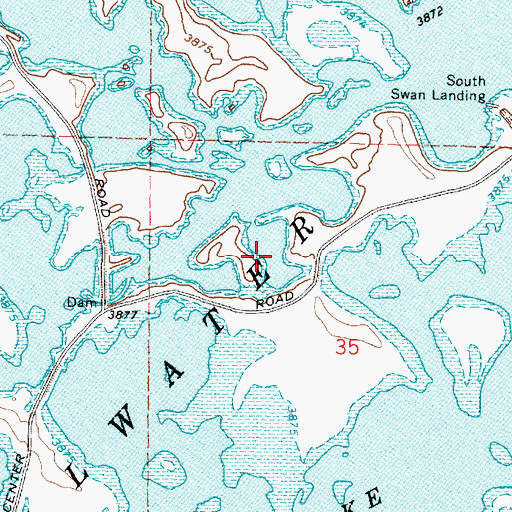 Topographic Map of Swan Lake, NV