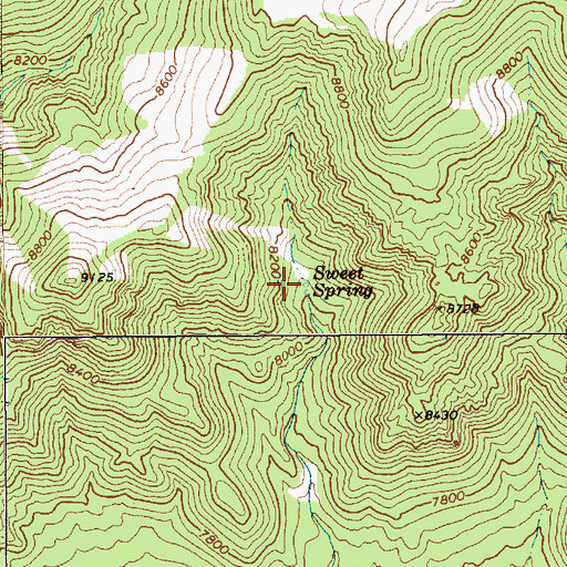 Topographic Map of Sweet Spring, NV