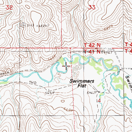 Topographic Map of Swimmers Flat, NV
