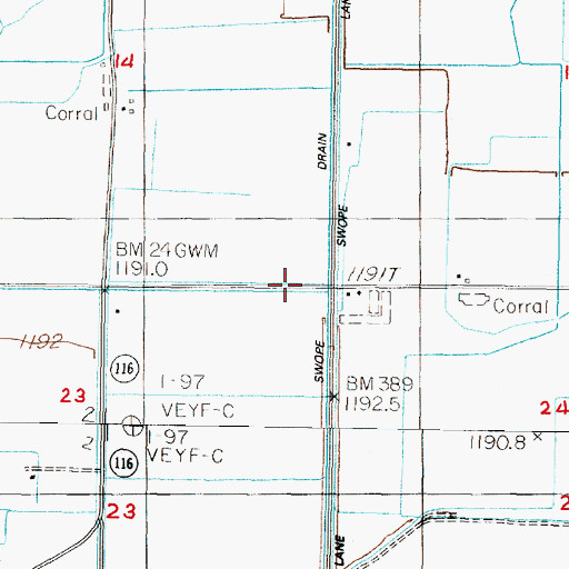 Topographic Map of Swope Drain, NV