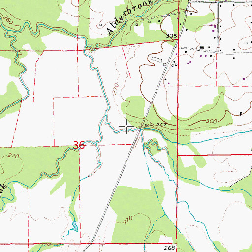 Topographic Map of Locust Grove Post Office, AR