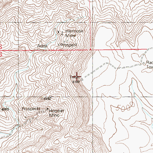 Topographic Map of Table Mountain, NV