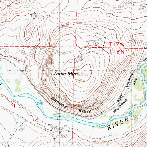 Topographic Map of Table Mountain, NV