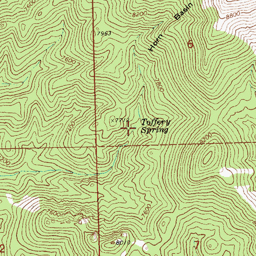 Topographic Map of Taffery Spring, NV