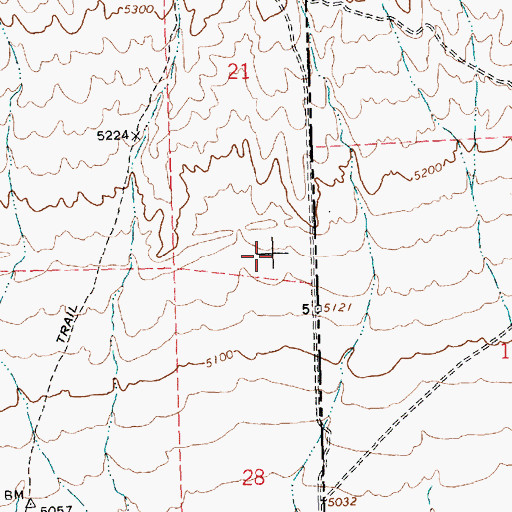 Topographic Map of Tecoma Valley, NV