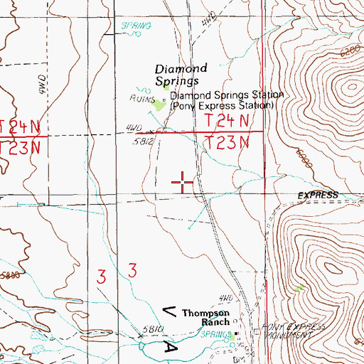 Topographic Map of Telegraph Canyon, NV