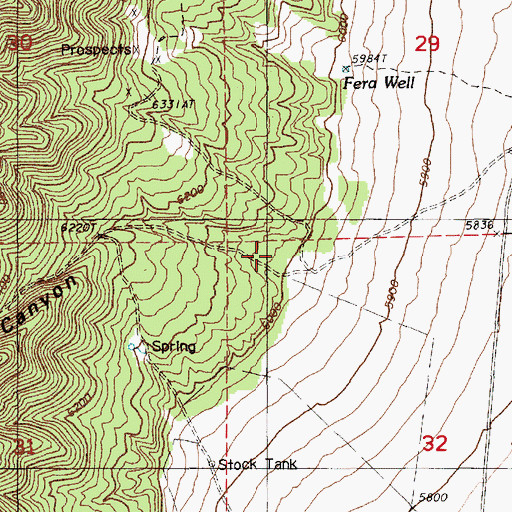 Topographic Map of Telegraph Canyon, NV