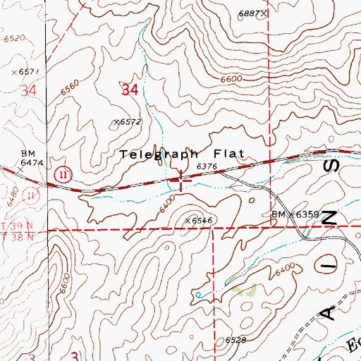 Topographic Map of Telegraph Flat, NV