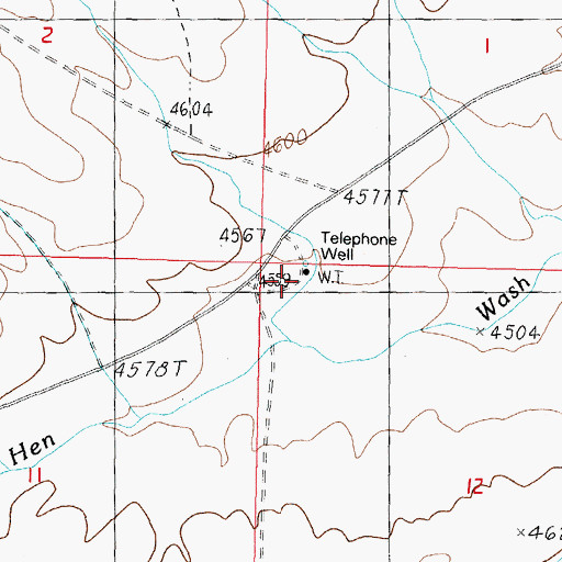 Topographic Map of Telephone Well, NV