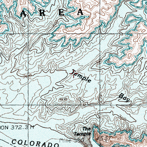 Topographic Map of Temple Bay, NV