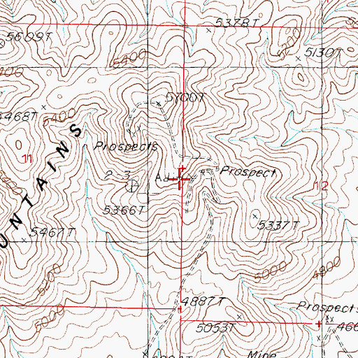 Topographic Map of Temple Group Mines, NV