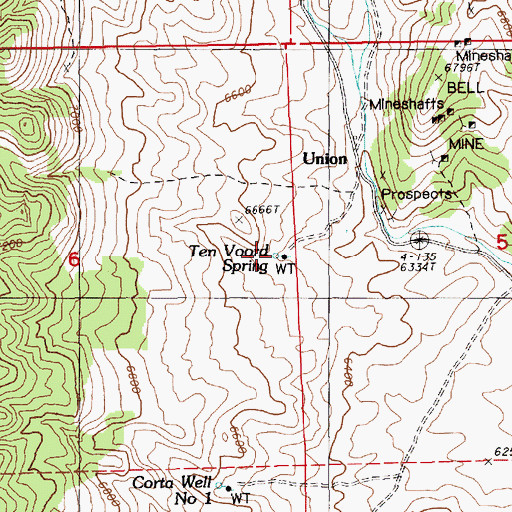 Topographic Map of Ten Voord Spring, NV