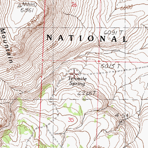 Topographic Map of Tenmile Spring, NV