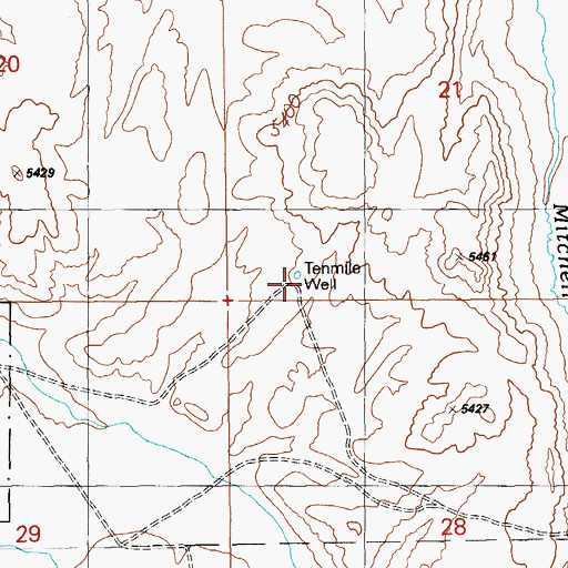 Topographic Map of Tenmile Well, NV