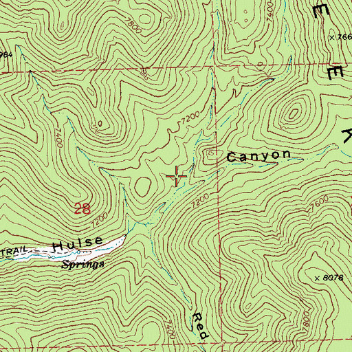 Topographic Map of Tex Canyon, NV