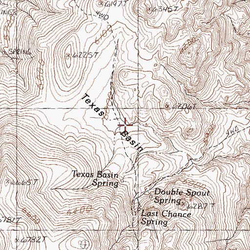 Topographic Map of Texas Basin, NV