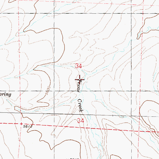 Topographic Map of Texas Creek, NV