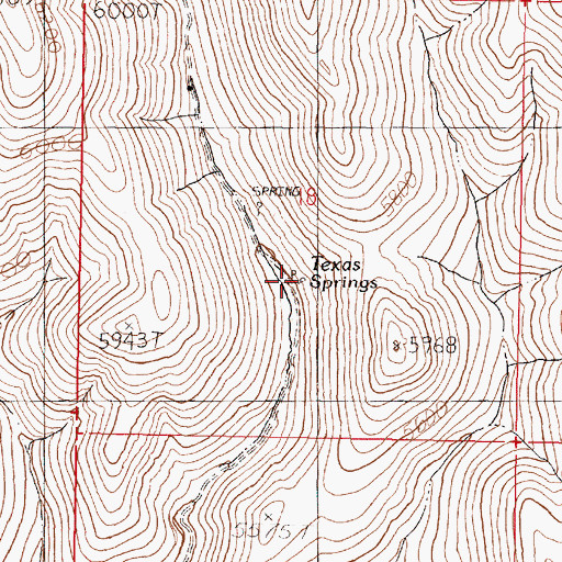 Topographic Map of Texas Springs, NV