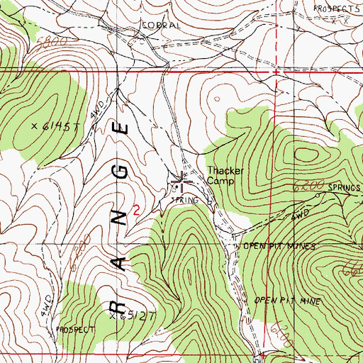 Topographic Map of Thacker Camp, NV