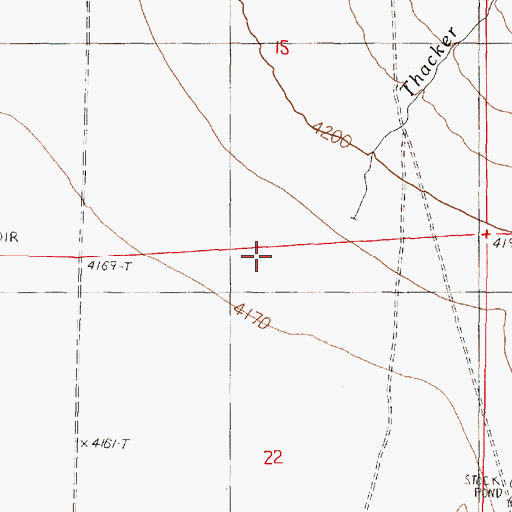 Topographic Map of Thacker Creek, NV