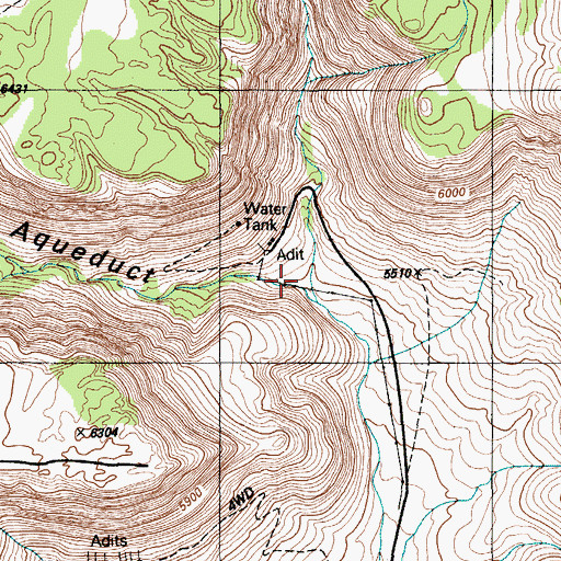 Topographic Map of The Aqueduct, NV