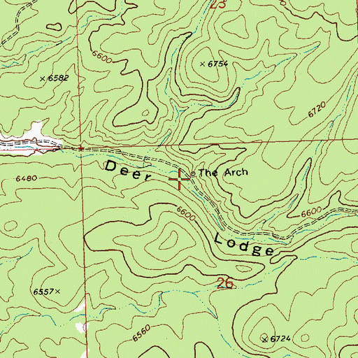 Topographic Map of The Arch, NV