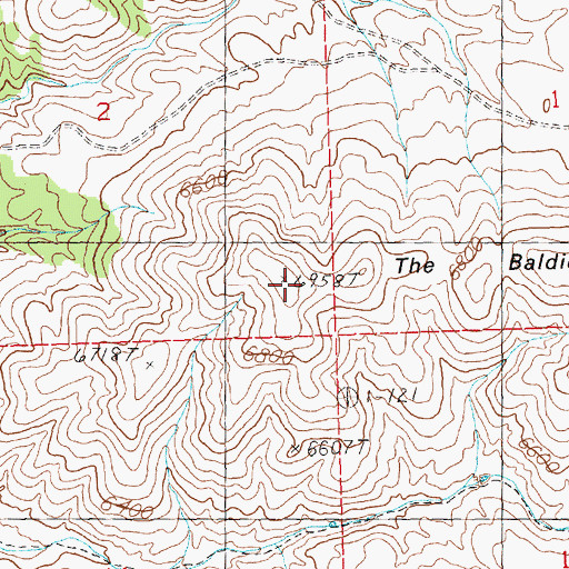 Topographic Map of The Baldies, NV