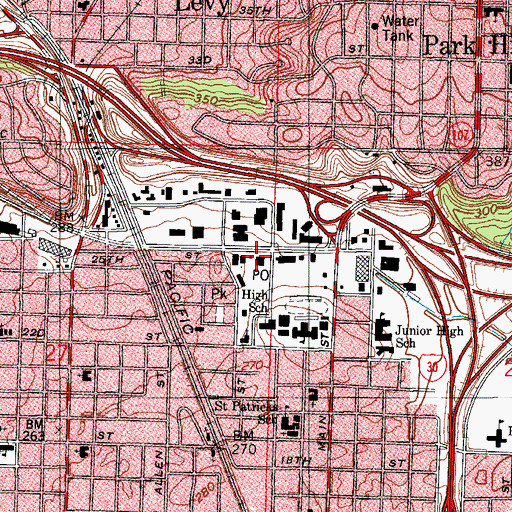 Topographic Map of North Little Rock Post Office, AR
