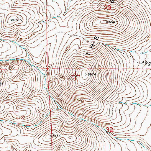 Topographic Map of The Buttes, NV