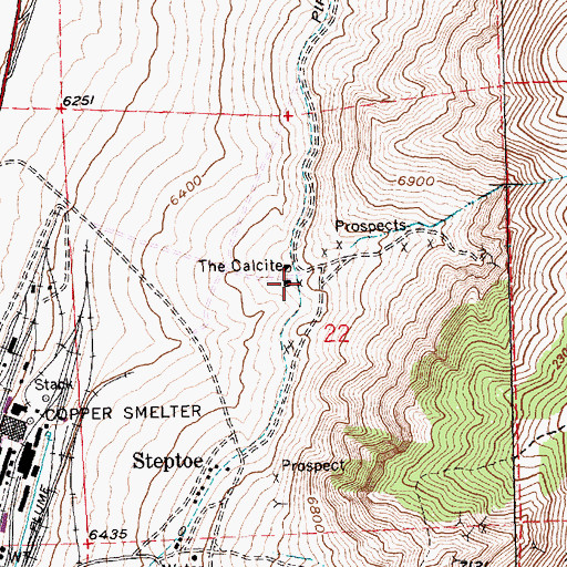 Topographic Map of The Calcite, NV