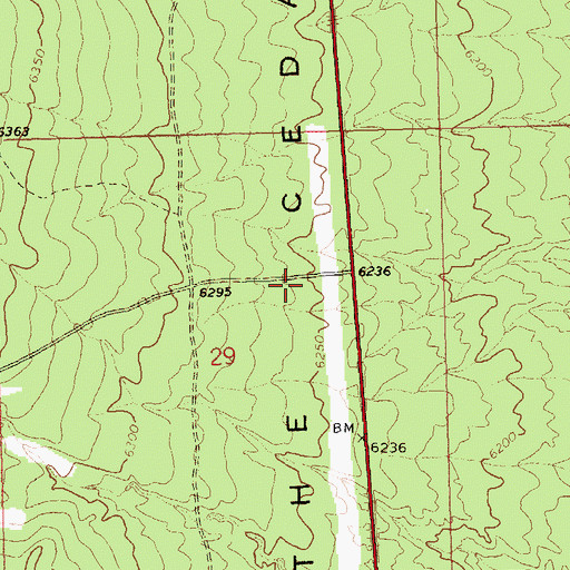 Topographic Map of The Cedars, NV