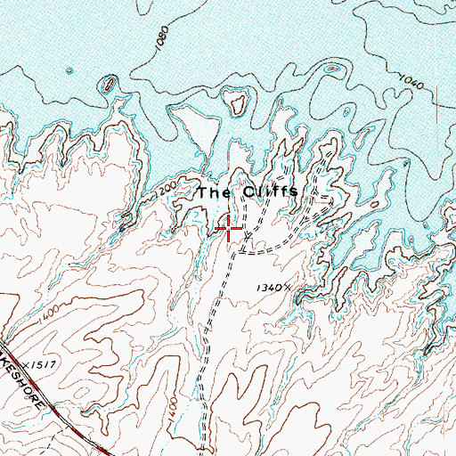 Topographic Map of The Cliffs, NV