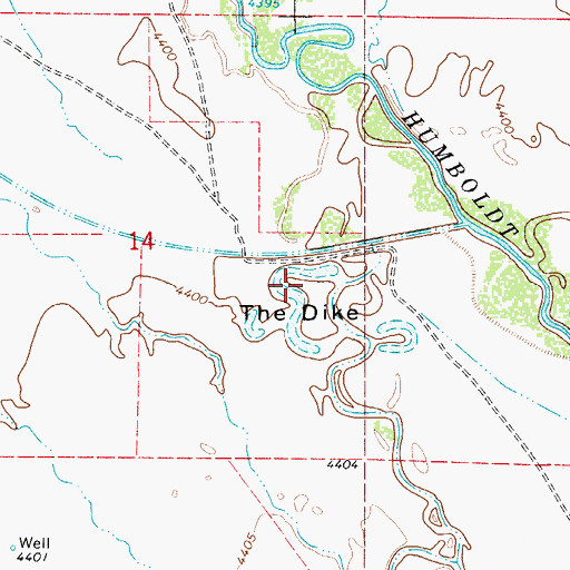 Topographic Map of The Dike, NV