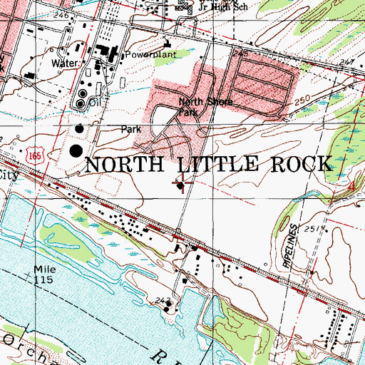 Topographic Map of Pentecostal Church of God of Rose City, AR