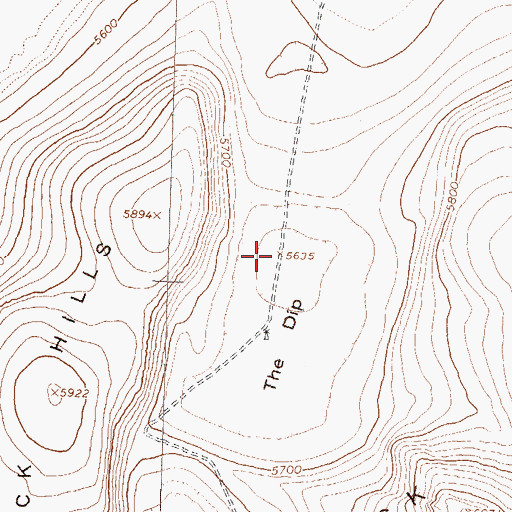 Topographic Map of The Dip, NV