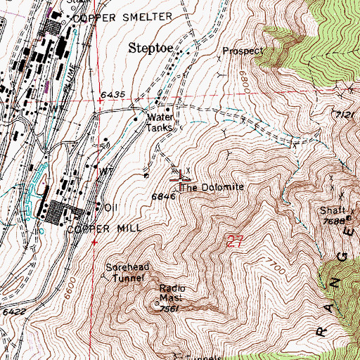 Topographic Map of The Dolomite, NV